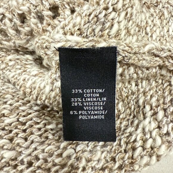 Lafayette 148 New York Open Knit Tan Linen Blend Sweater Size P (0-2) - Picture 4 of 6